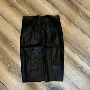 Express black faux (imitation) leather skirt.
